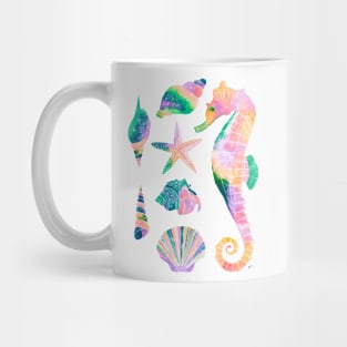 Watercolor Under the Sea Pattern - Retro Pastel Mug